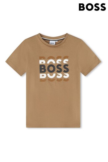 BOSS Brown Triple Logo T-Shirt (D80671) | £50 - £61