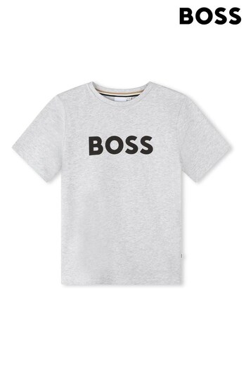 BOSS Grey Marl Logo T-Shirt (D80676) | £41 - £50