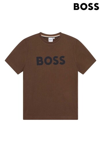 BOSS Brown Logo T-Shirt (D80679) | £41 - £50