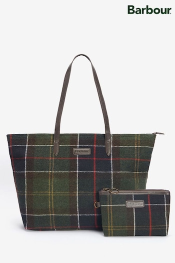 Barbour® Olive Green Classic Tartan Witford Tote Bag (D80719) | £80