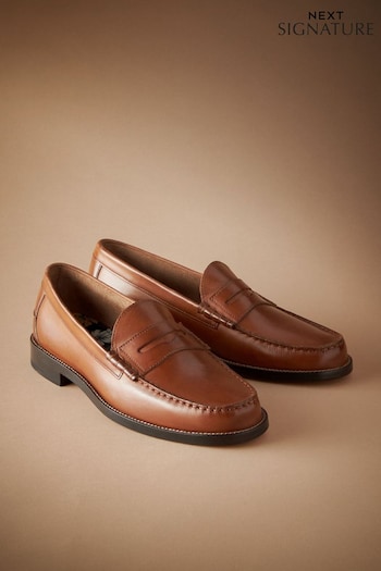 Tan Brown Signature Penny Loafers (D80799) | £99