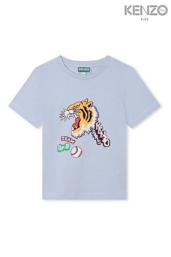 Kenzo Kids Blue Tiger Team Logo T-Shirt (D80854) | £61 - £71