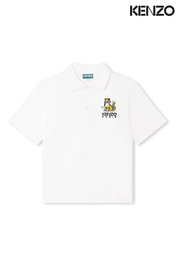 KENZO KIDS Cream Tiger Logo Poloshirt (D80857) | £93 - £123