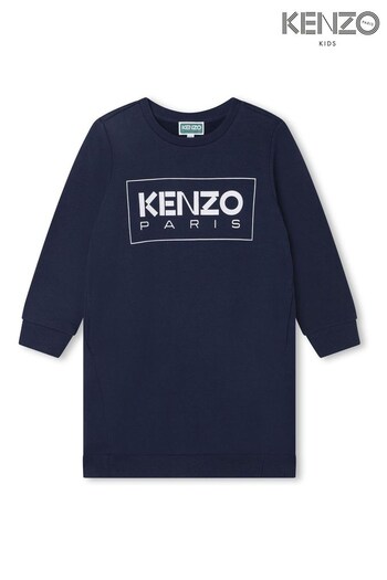 Kenzo Kids Blue Sweatshirt Jersey Dress (D80867) | £103 - £113