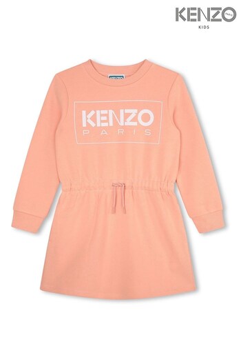KENZO KIDS Pink Tie Waist Jersey Dress (D80868) | £103 - £113