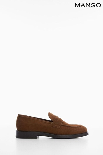 Mango Brown Suede Leather Loafers (D80887) | £110