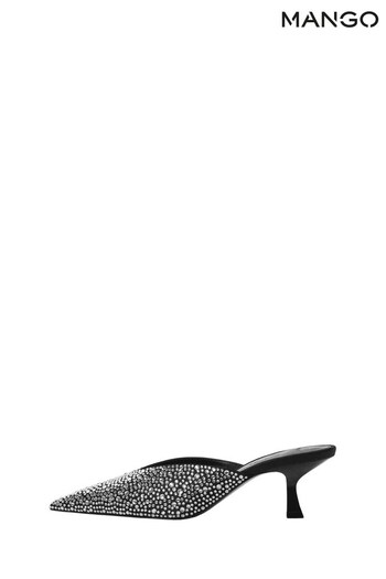 Mango Silver Pointed Toe Rhinestone Shoes (D80950) | £60