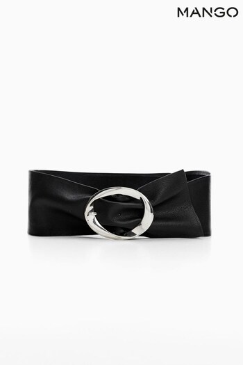 Mango Black Wide Leather Belt (D80952) | £36