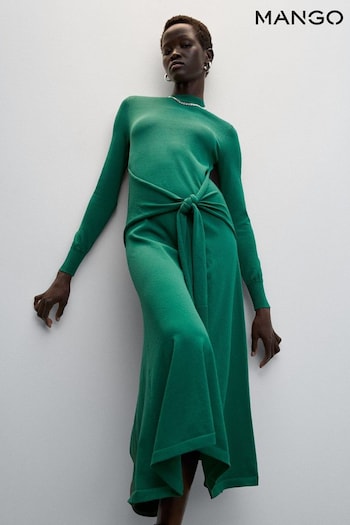 Mango Green Bow Knitted Dress (D80960) | £60