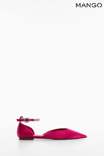 Mango Pink Satin Shoes With Strass Bracelet (D80972) | £50