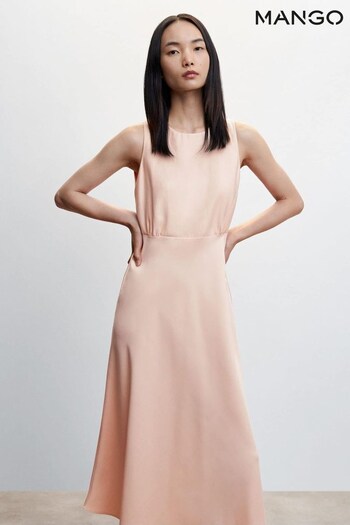 Mango Pink Flowy Midi Dress (D80982) | £56