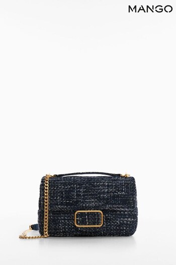 Mango Blue Tweed Buckle Bag (D80990) | £50