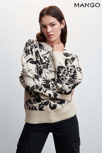 Mango Cream Flowers Knit Sweater (D81007) | £50