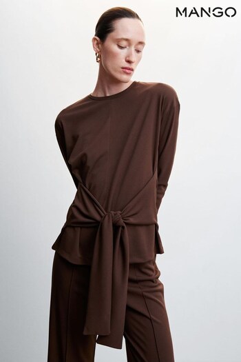 Mango Brown Knotted Top (D81022) | £36