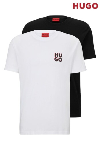 HUGO Stacked Logo T-Shirt 2 Pack (D81150) | £79