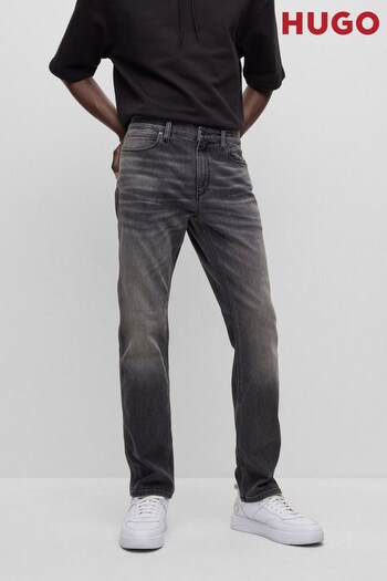 HUGO Black Washed Slim Fit Comfort Stretch Denim Jeans (D81168) | £99