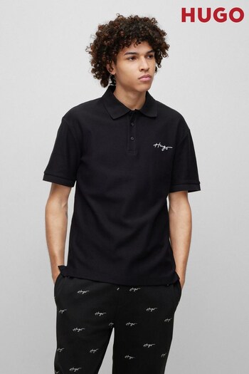 HUGO Relaxed Fit Signature Logo Polo Shirt (D81176) | £99
