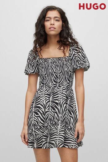 HUGO Black Zebra Print Mini Dress (D81181) | £199