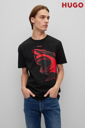 HUGO Black Shark Graphic Relaxed Fit T-Shirt (D81269) | £59