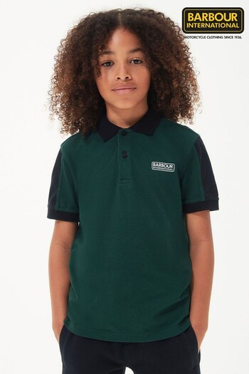 Barbour® International Boys Green Ryker Logo Polo Shirt (D81333) | £35 - £40