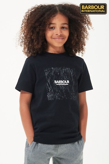 Barbour® International Boys Black Carbon Logo Graphic Print T-Shirt (D81337) | £23 - £28