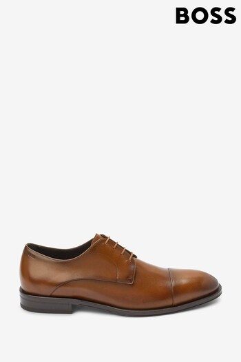 BOSS Brown Derrek Leather Derby Shoes (D81344) | £289