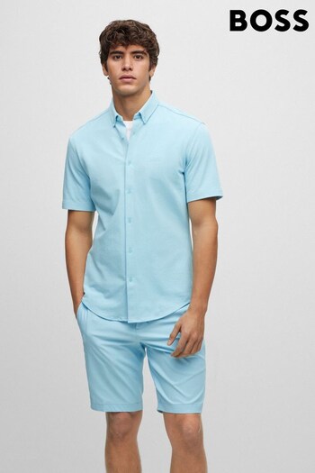 BOSS Light Blue Biadia Short Sleeve Logo Shirt (D81379) | £99