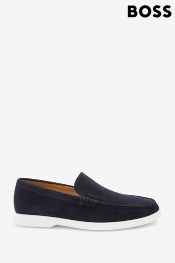 BOSS Blue Sienne Suede Leather Loafers (D81426) | £199
