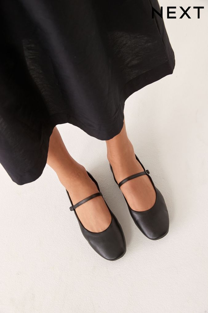 Next black sales flat shoes