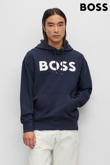 BOSS Blue Large Logo French Terry Overhead Hoodie (D81504) | £119