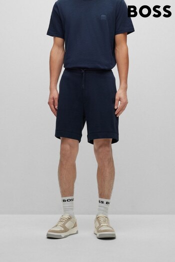BOSS Blue Logo Patch Shorts in Cotton Terry (D81549) | £79