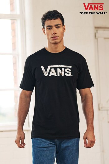 Vans Camo Logo Mens Black T-Shirt (D81860) | £28