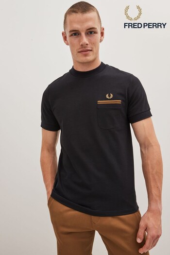Fred Perry Jersey Pocket Black T-Shirt (D81923) | £65
