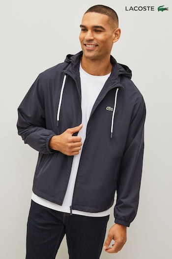 Lacoste Navy Water-Resistant Sports Jacket with Removeble Hood (D81968) | £179