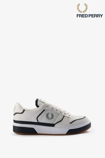 Fred Perry Leather Mesh White Trainers (D82011) | £100