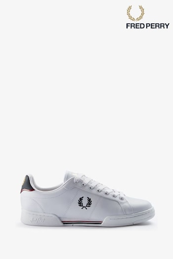 Fred Perry White B722 Leather Trainers (D82017) | £90