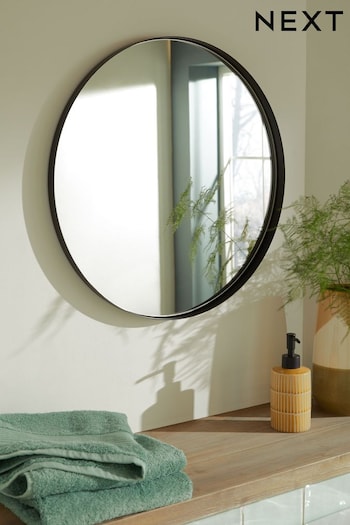 Black Round Wall Mirror (D82023) | £55