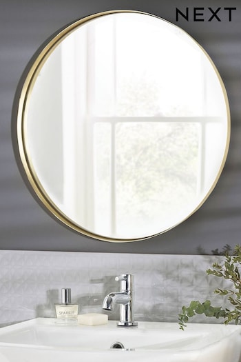 Gold Round Wall Mirror (D82024) | £55