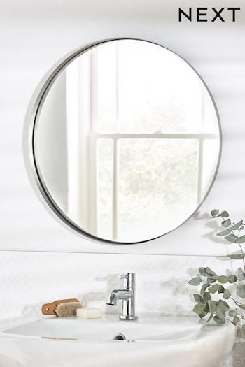 Silver Chrome Round Wall Mirror (D82025) | £55