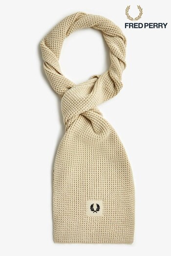 Fred Perry Patch Branded Chunky Rib Scarf (D82036) | £70