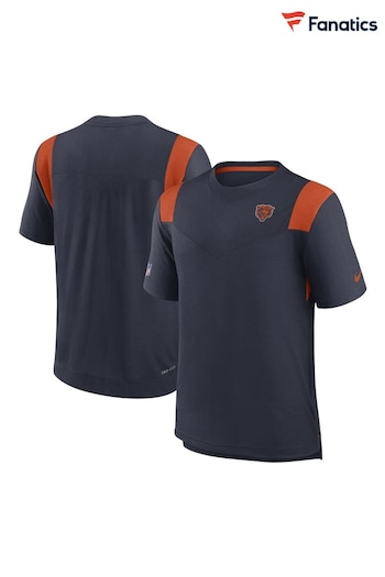 Nike Blue NFL Fanatics Chicago Bears Sideline Dri-FIT Player Short Sleeve Top (D82045) | £45