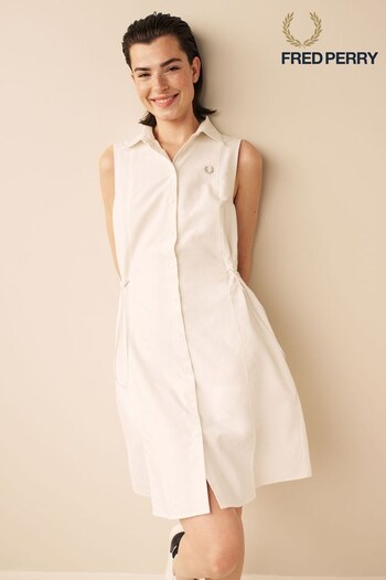 Fred Perry Sleeveless Shirt White Dress (D82072) | £130