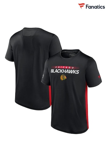 Chicago Blackhawks Fanatics Branded Authentic Pro Short Sleeve Tech Black T-Shirt (D82074) | £35
