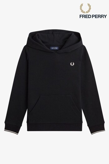 Fred Perry Kids Tipped Black Hoodie (D82087) | £60 - £65