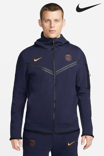 Nike Blue PSG Tech Fleece Windrunner Full Zip Hoodie (D82116) | £115