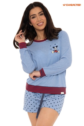 Character Blue Mickey Mouse Waffle Short Pyjamas (D82117) | £24