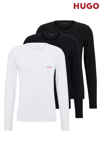 HUGO Black T-Shirt Long Sleeve 3 Pack (D82144) | £59
