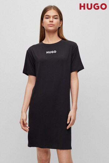 HUGO Black Unite Logo Night Dress (D82211) | £49