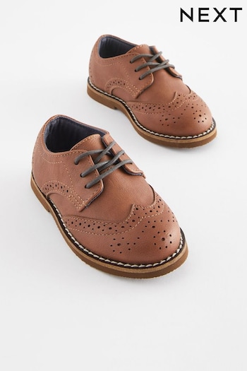 Tan Brown Brogue Shoes blancas (D82233) | £24 - £28