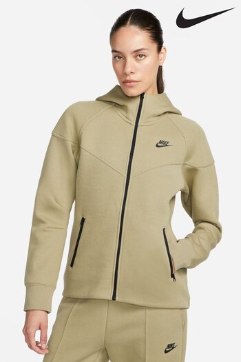 Nike skinny Olive Green Sportswear Tech Fleece Hoodie (D82260) | £60